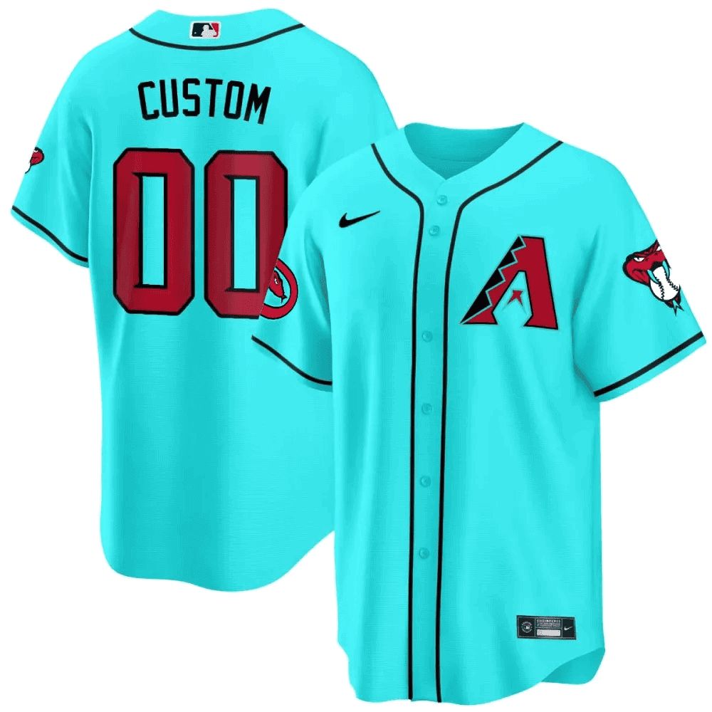 Men Arizona Diamondback Light Blue Nike 2024 Cool Base Custom MLB Jersey